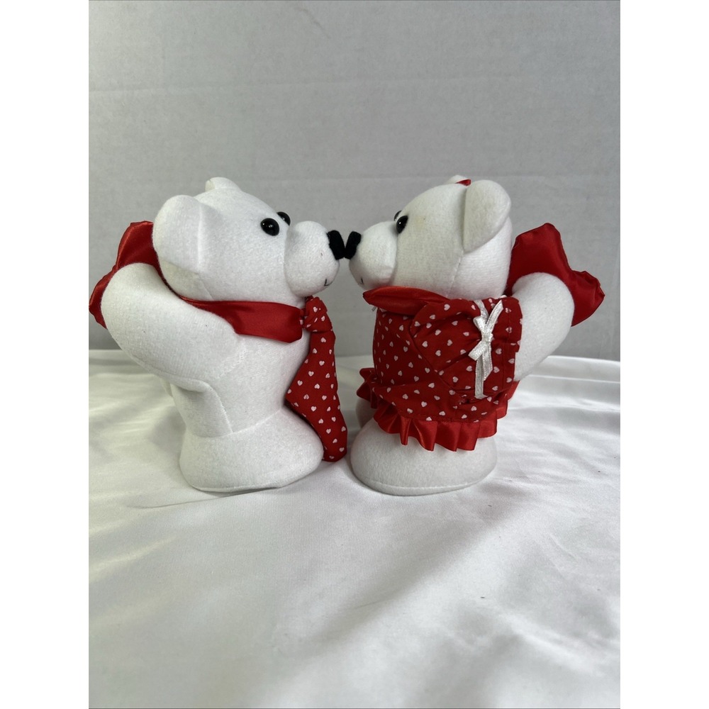 Vinatge Avon‎ Plush Valentine's Day Kissing Polar Bears 6-1/2" Tall Nostalgia